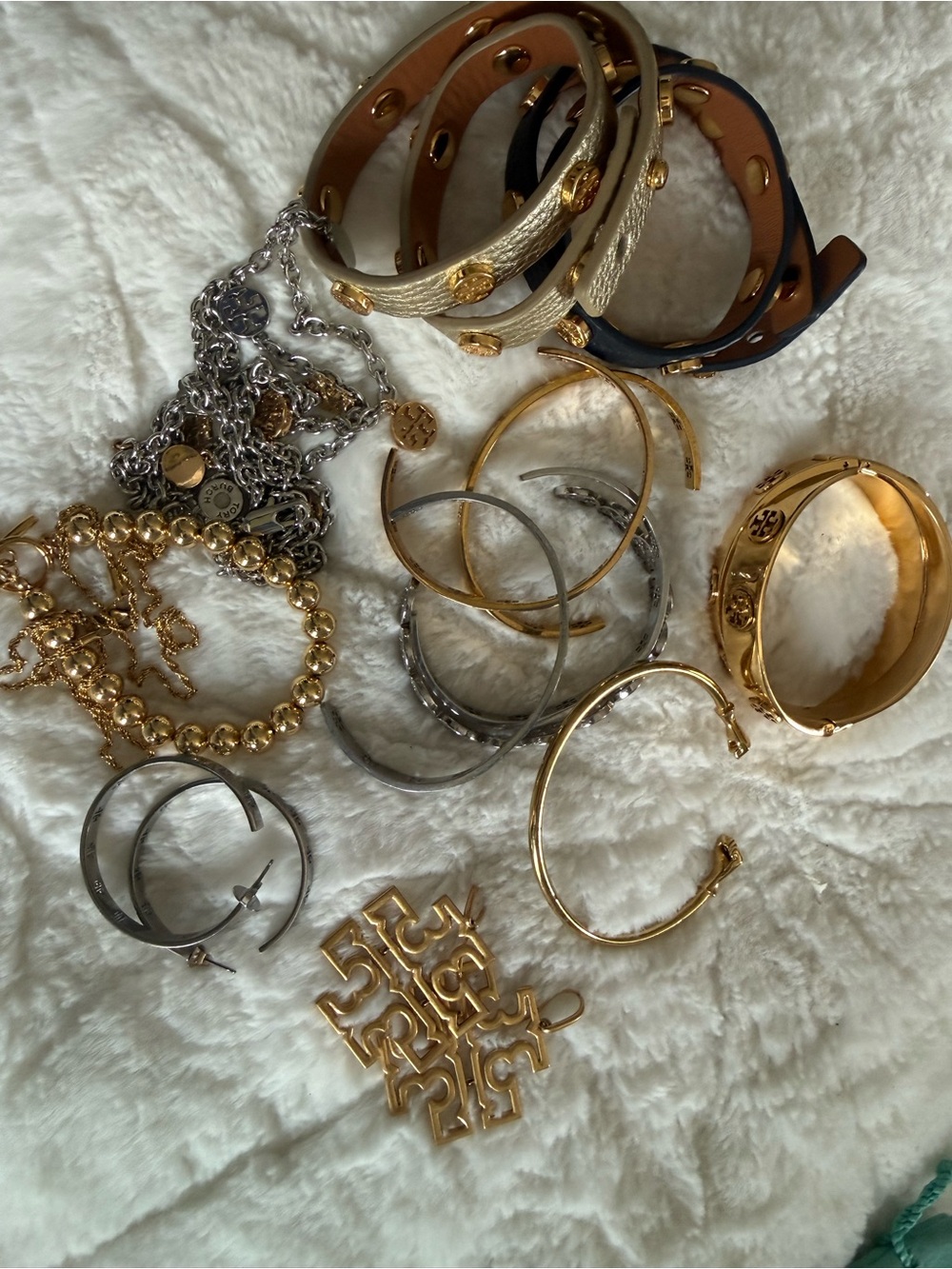 Tory Burch Gold and Silver Mixed Metal Bracelet & Bangle Lot